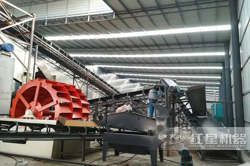 三輪斗洗砂機現場