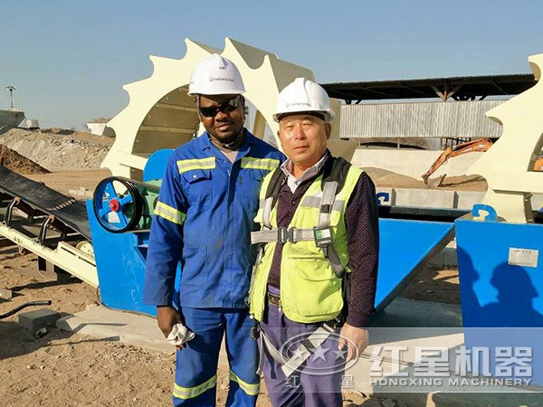 河卵石破碎制砂洗砂，客戶現場