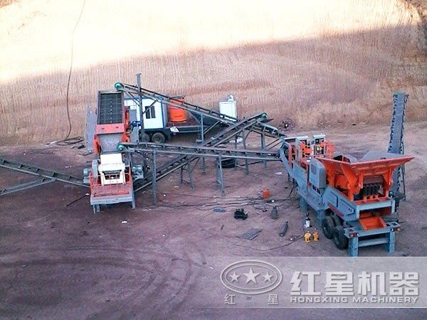 建筑垃圾破碎站多臺聯機作業，處理方式更多樣